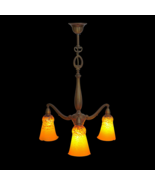 Art Deco Ceiling Light André Delatte Nancy 1920 Sign Ceiling Hanging Lamp - $973.25