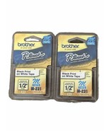 2 Packs Brother M231 P-Touch Label Tape Ptouch ORIGINAL NIB 1/2&quot; M-231 S... - $10.00