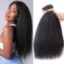 Kinky Straight Human Hair Bundles Natural Black Brazilian Virgin Hair 14... - $44.37