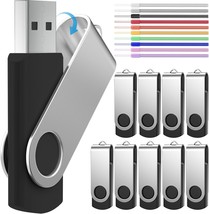 10 Pack 4GB Flash Drive USB 2.0 Thumb Drive Bulk Swivel USB Memory Stick for Dat - £38.49 GBP