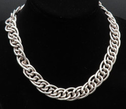 925 Sterling Silver - Vintage Double Curb Link Chain Necklace - NE3863 - £147.68 GBP