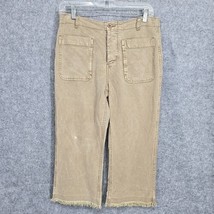 Marrakech Cargo Capris Women&#39;s Size 26 Khaki Distressed, Buttons Hipster... - $17.38