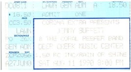 Jimmy Buffett Ticket Stub August 11 1990 Deer Creek Indiana - £19.70 GBP