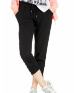 NWT Ideology Womens Cropped Drawstring Pants Black Large - £20.38 GBP