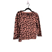 TAHARI Womens Size XS Brown Leopard Print Sweater SOFT Cuffed Sleeve - £20.71 GBP