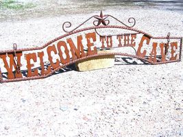 Metal Welcome to the CAVE Sign Wall Entry Gate bz - $124.98