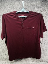 Wrangler Workwear Men's Short Sleeve Pocket Henley T-Shirt XXXL (54-56)Burgundy - $14.17