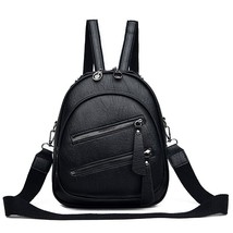 Mini Women Backpa High Quality Leather Travel Backpack Dos Double Zipper School  - £30.80 GBP