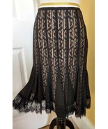 ANN TAYLOR LOFT Nude/Black Lace Overlay Dress Skirt w/ Godets (2P) NWOT - $365.04 MXN