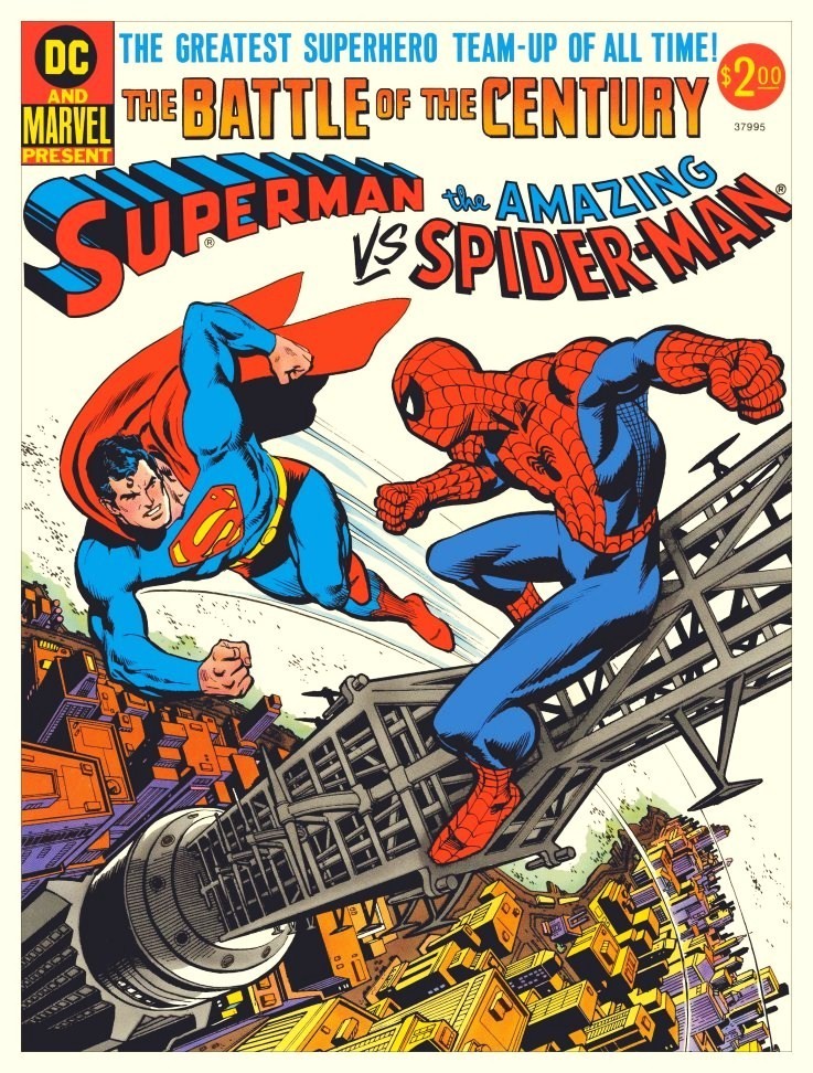 Primary image for Marvel DC Superman vs Spiderman 24 x 32 Custom Comic Cover Poster - Superhero