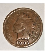 Indian Head Penny Coin - 1901 Indian Head Penny United States 1c Cent Coin - $3.50