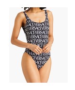 Versace Allover Logo Print One-Piece Swimsuit size IT 2 US 4 / S NEW MSR... - $326.97