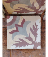 Hydraulic Tile with Red Flower Design Over 70 Years 20X20x2 cm - $45.54