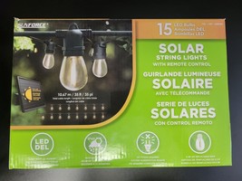 SUNFORCE 35&#39; Solar LED String Light with Remote (15 Bulbs) patio lights - £21.54 GBP