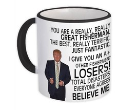 Fisherman Funny Trump : Gift Mug Great Fisherman Birthday Christmas Jobs - £12.41 GBP