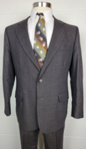 Vintage Daks Mens Brown Striped Wool Suit 40S - $44.55