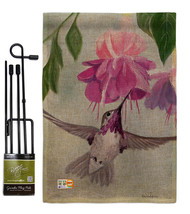 Flight of Hummingbird Burlap - Impressions Decorative Metal Garden Pole Flag Set - £27.15 GBP