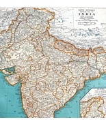 India Ceylon Burma 1935 Subcontinent Asia Map Calcutta 14 x 11&quot; LGAD99 - $68.56 CAD