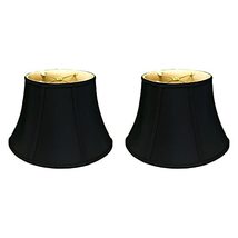 Royal Designs Oval Flare Bottom Outside Corner Basic Lamp Shade, Black with Gold - £90.28 GBP