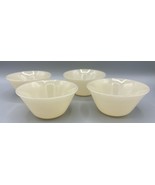 4 Vintage Fire King Ivory 6 Oz Custard Bowl Dish Set Flared Rim - $194.03 MXN