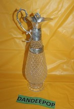Vintage Claret Gut Glass Silver Plated Wine Decanter Pourer Pitcher With Top - £73.56 GBP