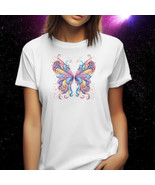 Colorful Butterfly T-Shirt 100% Cotton Vibrant Boho Tee L-3X Artistic De... - $18.80+