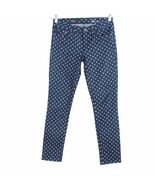 J CREW TOOTHPICK WOMEN&#39;S SIZE 26 ANKLE LOW RISE BLUE POLKA DOT JEANS - €33,60 EUR