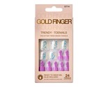 KISS GOLDFINGER TRENDY TOENAILS 24 READY TO WEAR GEL GLUE INCLUDED #GDT04 - $7.59