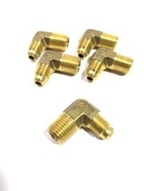 Qty-5 Parker Forged Brass 7/16-20 JIC X 1/4 Inch Male NPT 90 Degree Elbo... - £22.35 GBP