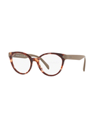 New Authentic Prada PR 01TV UE01O1 Spotted Brown Pink Cat-Eye Eyeglasses... - £298.81 GBP