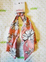 Scunci Scrunchie Scarf Pink Tropical Floral Print Silky Soft New - £7.85 GBP