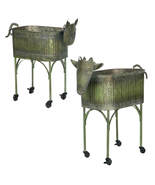 Whimsical Farm Animal Metal Planters - Cow and Pig Set 2 - £218.99 GBP