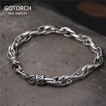 Real Pure 925 Sterling Silver Men and Women Bracelet Fashion Twisted Chain - £73.31 GBP+