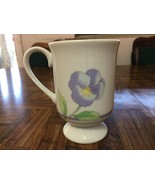 Sweet Porcelain Purple Painted Floral Design Irish Coffee Mug Tea Cup - ... - £10.05 GBP