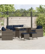  Patio Sofa Set Set of 6 Gray PE rattan Large Removable Covers - $12,436.16 MXN