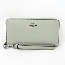 Coach Long Zip Around Wallet in Light Sage Leather C3441 New With Tags - £234.97 GBP