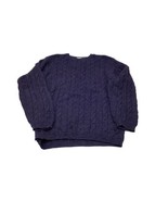 Eddie Bauer Women&#39;s Cable Knit Purple Crew Neck Sweater Pullover S - £12.17 GBP