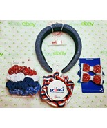 Scunci Scrunchies Patriotic Set Blue Sparkle Headband Glitter Bow Barrettes - €16,68 EUR