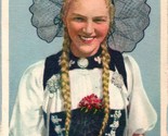 Vtg Postcard 1920s Bernese Oberlander Swiss Girl In Costume Berner-Oberl... - $8.87
