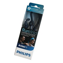 Philips ActionFit sports Wired Earhook Headphones with mic SHQ1405 BLUE - $17.80