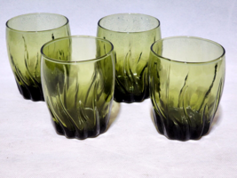 Anchor Hocking Central Park Ivy Green Swirl Double Old Fashioned Glass Set Of 4 - £14.49 GBP