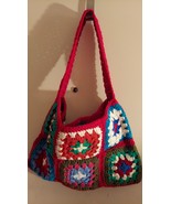 Burgundy Granny Two-Faced Tote, 17 inches wide, 12 inches deep - $20.00