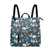 Alice in Wonderland Green PU Leather Leisure Backpack Daypack Handbag - £29.56 GBP