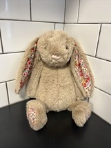 Jellycat Blossom Bashful Bunny Rabbit with Red Pink Poppy Flowers 12&quot; EUC - £11.06 GBP