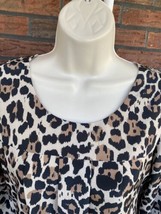 Banana Republic Dress 2P Leopard Long Sleeve Career Sheath Back Button S... - £3.78 GBP