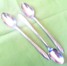 HB Co Solid Stainless 3 Iced Teaspoons Unknown Pattern 7.5&quot; U.S.A. - £6.22 GBP