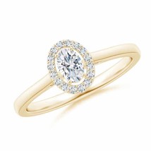 ANGARA Natural Diamond Oval Halo Engagement Ring in 14K Gold (GVS2, 0.34 Ctw) - £1,582.02 GBP