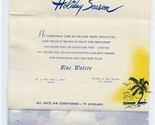 Blue Waters Brochure Atlantic Ave Daytona Beach Florida 1952 Howard John... - $21.78