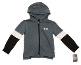 Under Armour Little Boy's Size 4 Full Zip Gray Hoodie Hooded Sweatshirt - $49.49