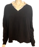 NWT C by Bloomingdale&#39;s Cashmere Black &amp; White Collared Long Sl Sweater ... - €106,32 EUR